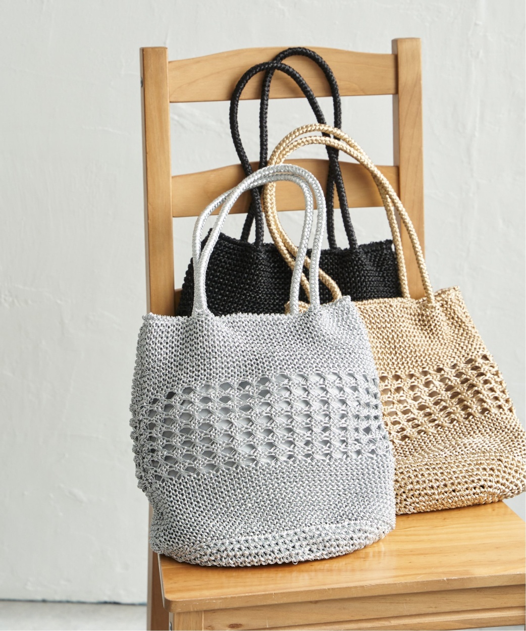ikka（イッカ） 雑材ラメメッシュトートバッグ : COX-ONLINE SHOP