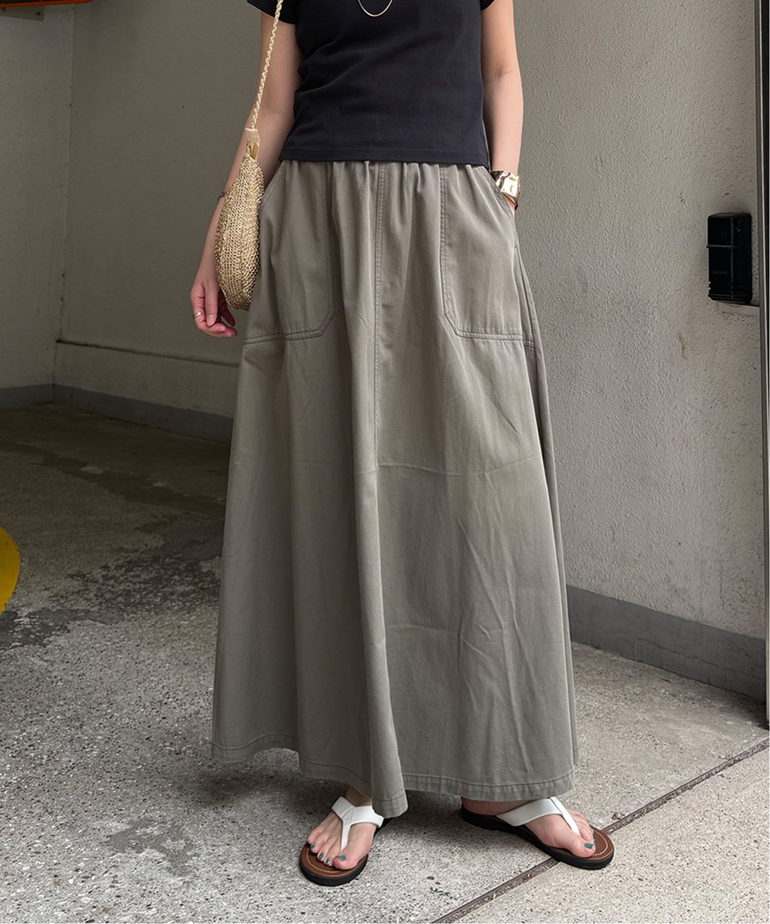 LBC（エルビーシー） デニムコットンワークフレアスカート : COX