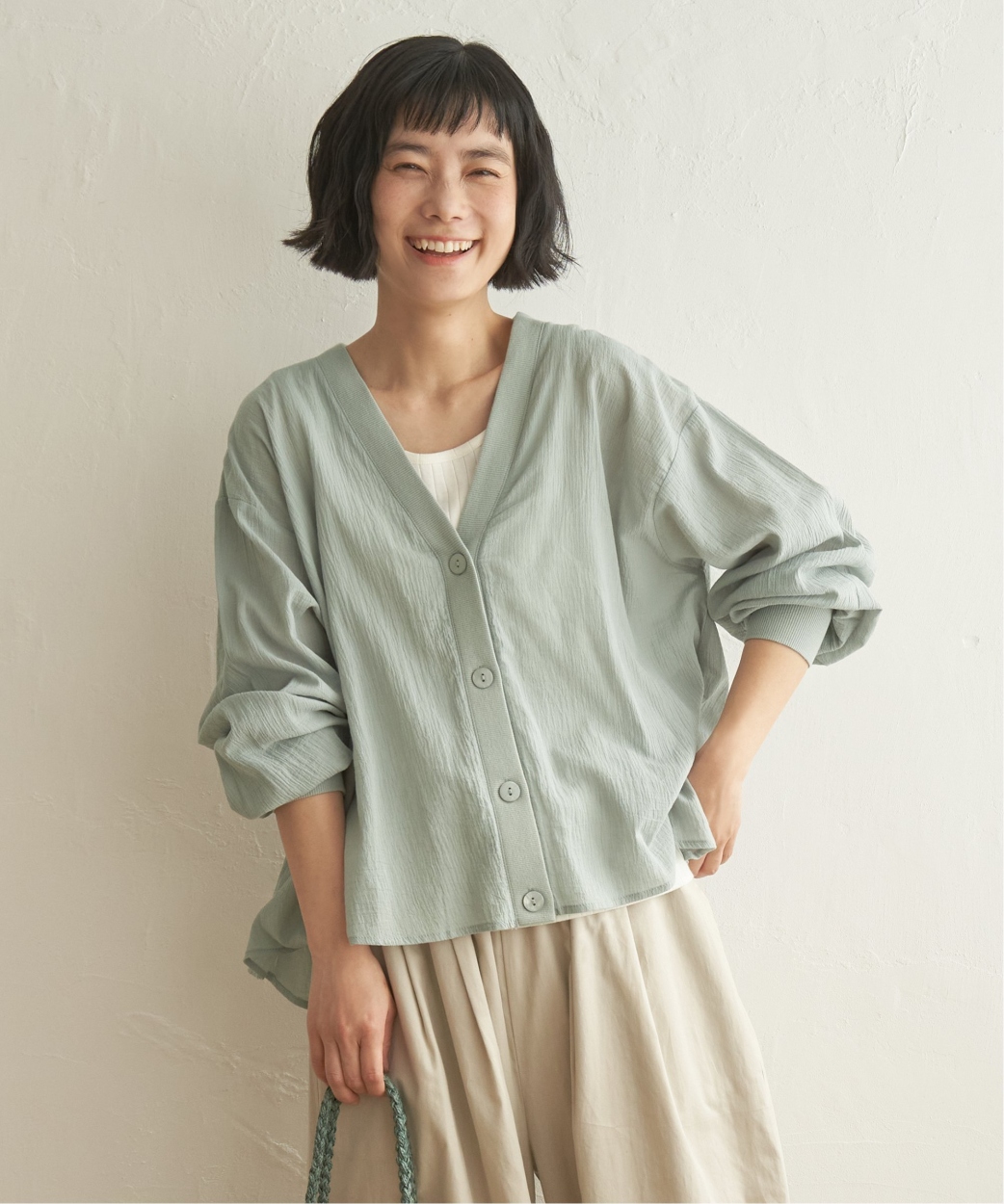 【クリーム】シアーシャツカーディガン LBC（エルビーシー） シアーシャツカーディガン : COX-ONLINE SHOP