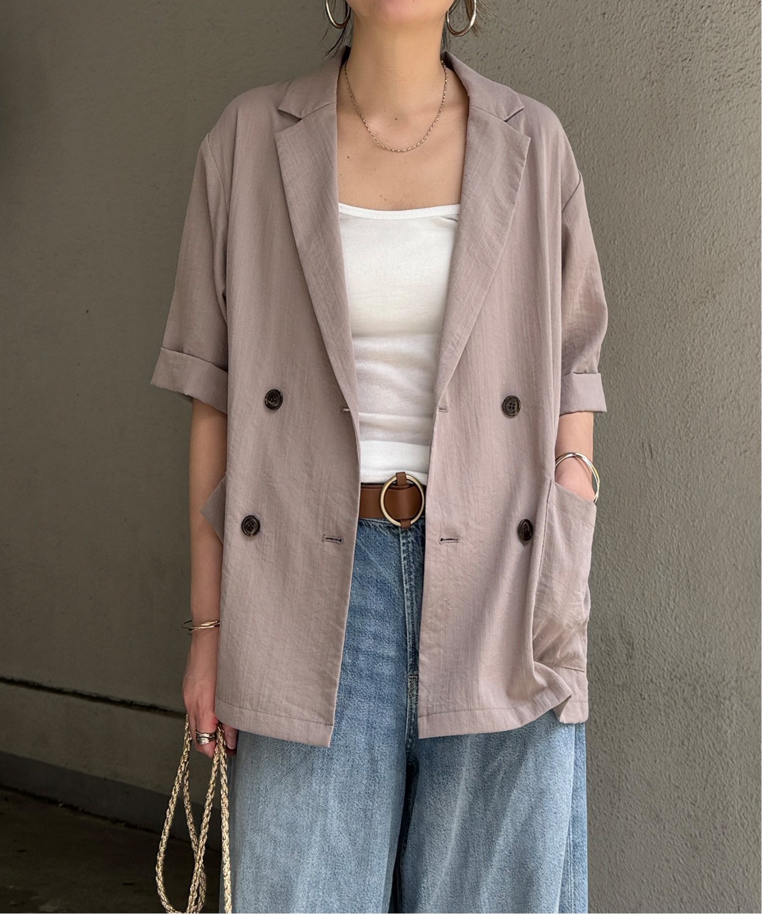リネンライクハーフスリーブジャケット : COX-ONLINE SHOP ヤフー店