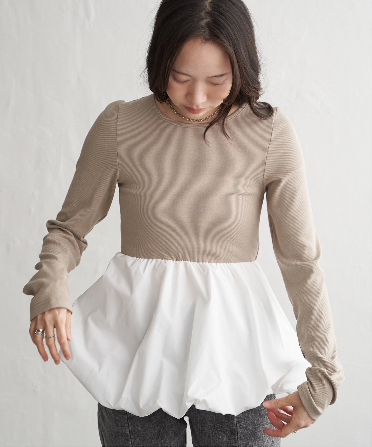 VENCE EXCHANGE 異素材コンビバルーンチュニック : COX-ONLINE SHOP 