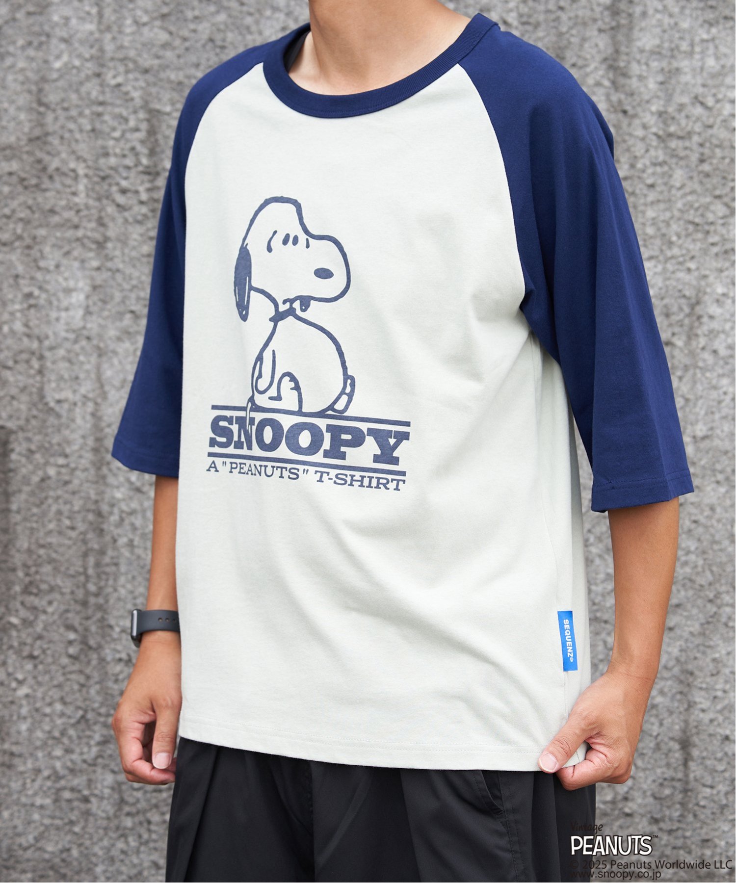 PEANUTS ピーナッツ SNOOPY スヌーピー TP ビンテージラグランTシャツ