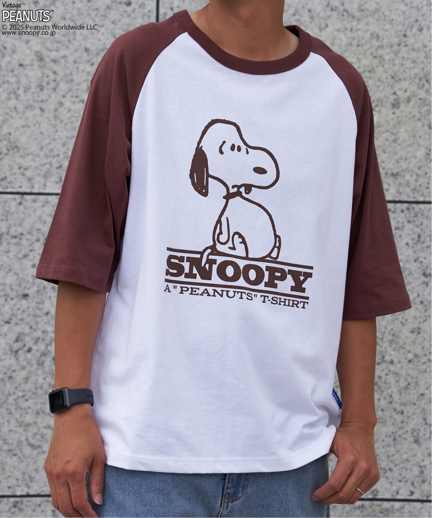 PEANUTS ピーナッツ SNOOPY スヌーピー TP ビンテージラグランTシャツ