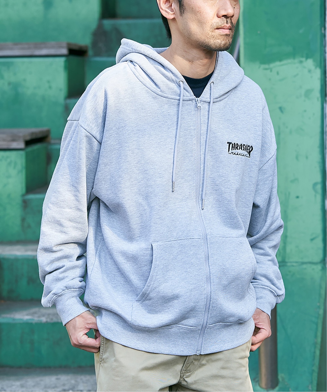 THRASHER ジップパーカー　Lサイズ THRASHER パーカー スラッシャー ジップパーカー メンズ