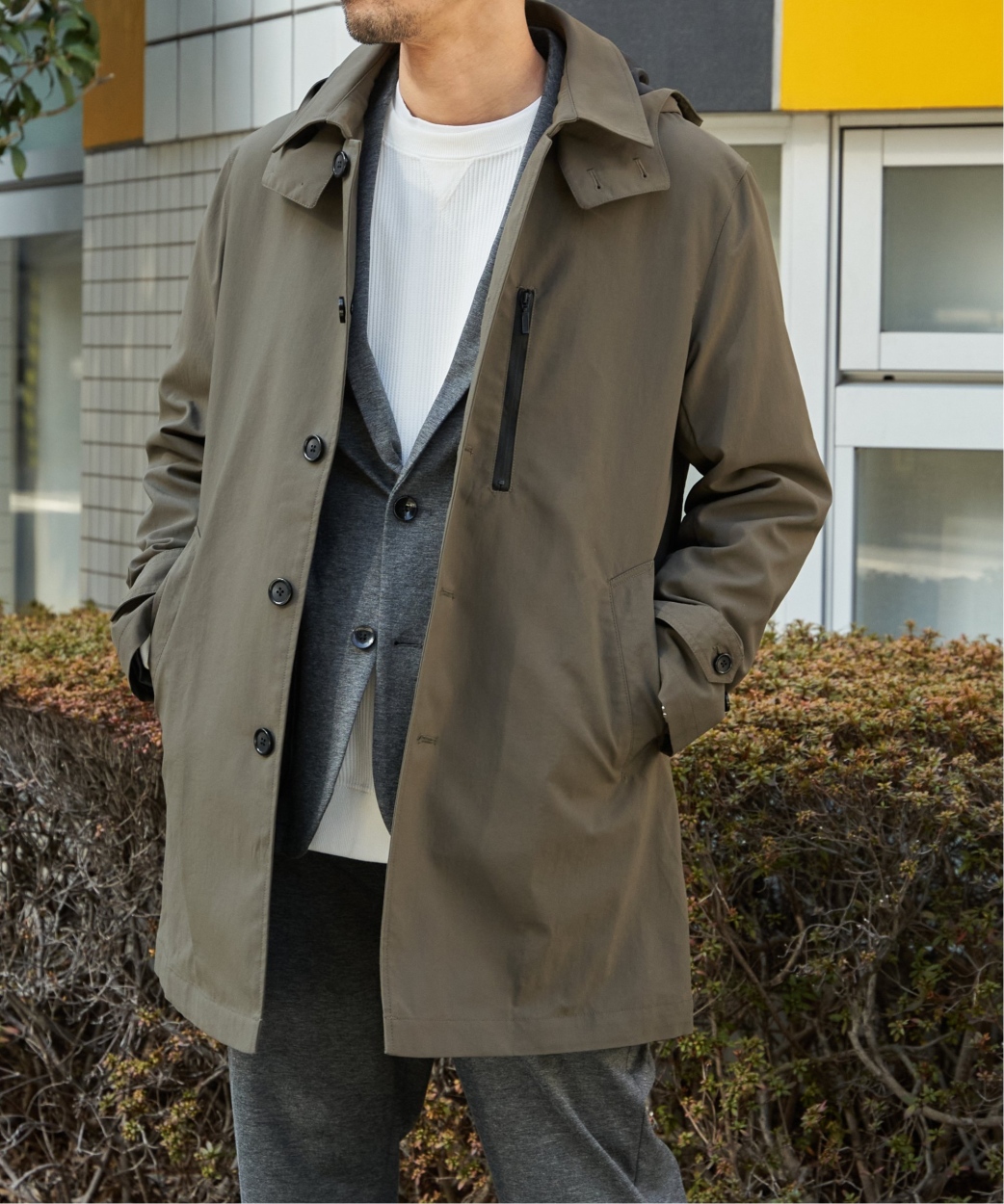 Shepherd Undercover ブラウン ステンカラーコート 2 IKKA LOUNGE 2WAYライナー付きフードステンカラー : COX-ONLINE SHOP