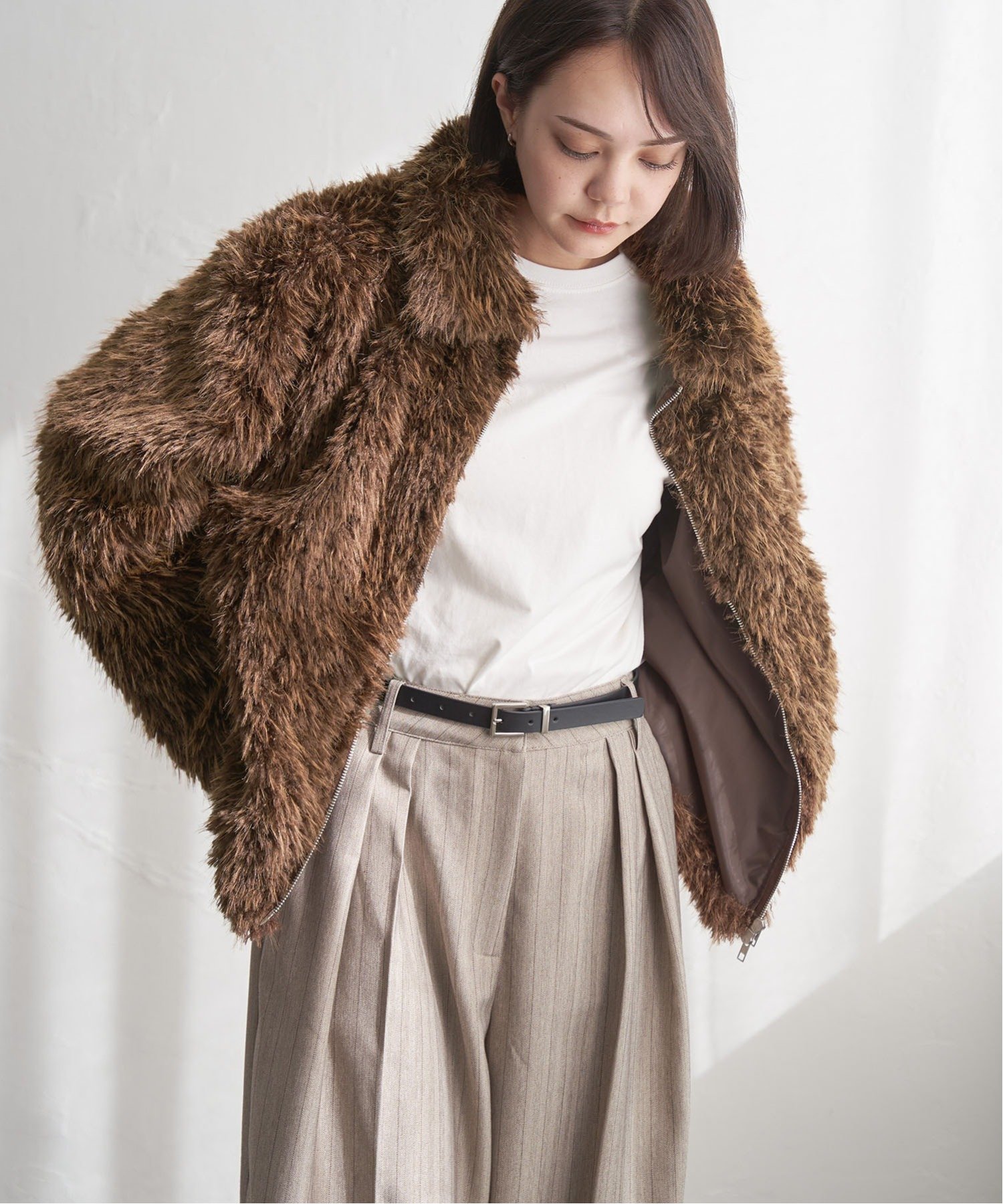 notch. フェイクファーショートジャケット : COX-ONLINE SHOP ヤフー店