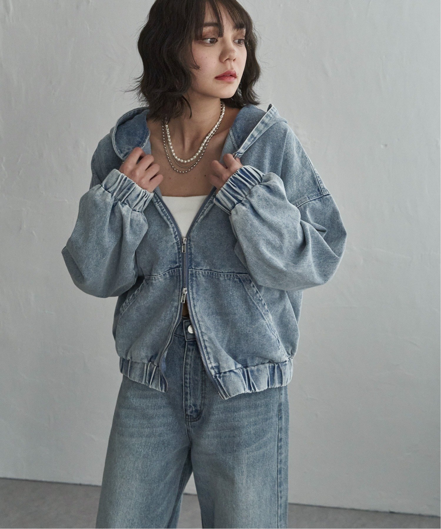 YANUK★デニットパーカーWジッパー YANUK（ヤヌーク） SALEセール30%OFF YANUK×GEOGRAPHY ヤヌーク×ジェオ