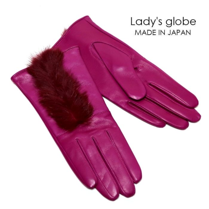 新品 デミクラブ ☆ ラムレザー グローブ 手袋 7.5 ピンク 伊製 カシミヤ 新品 デミクラブ ☆ ラムレザー グローブ 手袋 7.5 ピンク 伊製