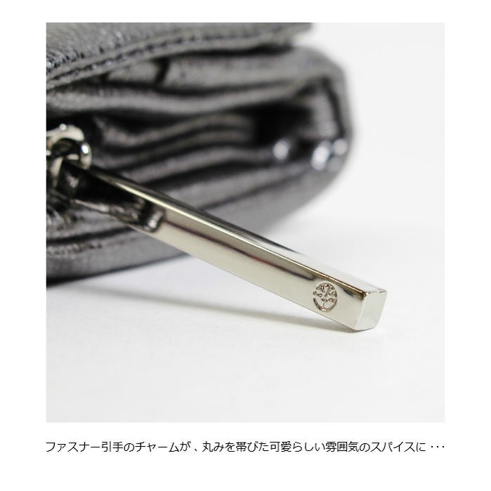 ikot（イコット） 財布 レディース 長財布 三つ折 シルバー 牛革 本革