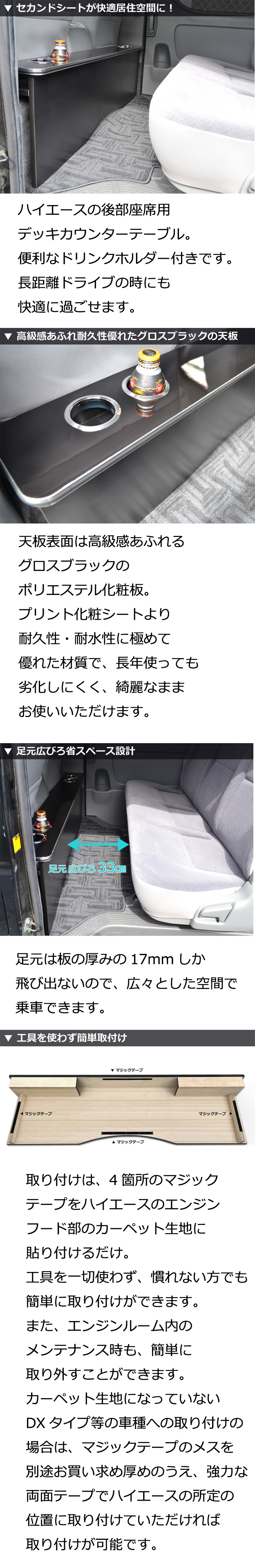 ハイエース ハイアット グロスブラック 標準幅用 200系 スーパー