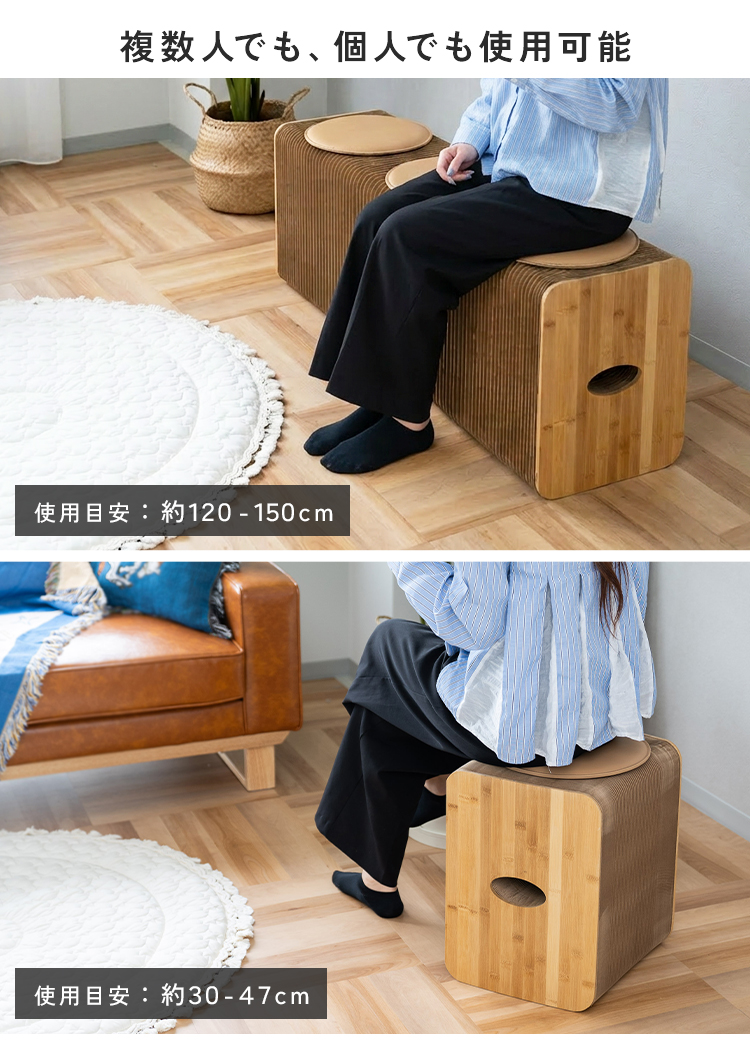 【新品未使用】アコーディオン式ロングスツール 折りたたみ 耐荷重200kg クーポンでさらにお得】 【円形クッション付属】 ロングスツール