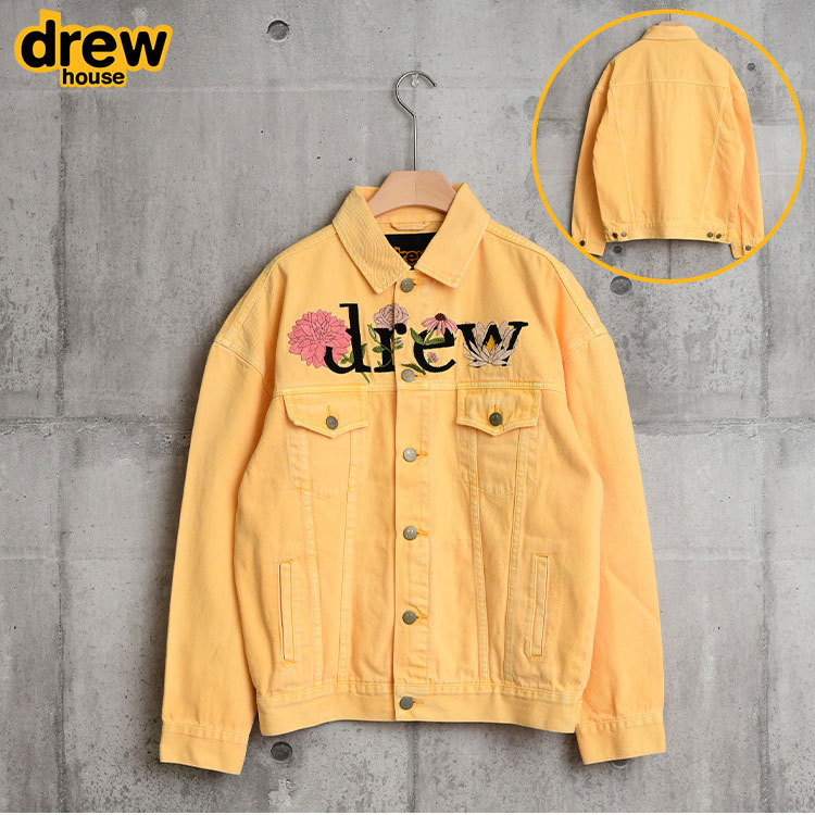 drew house ドリューハウス デニムジャケット ジャケット メンズ レディース ブランド 秋 冬 デニム floral trucker  jacket タンジェリン