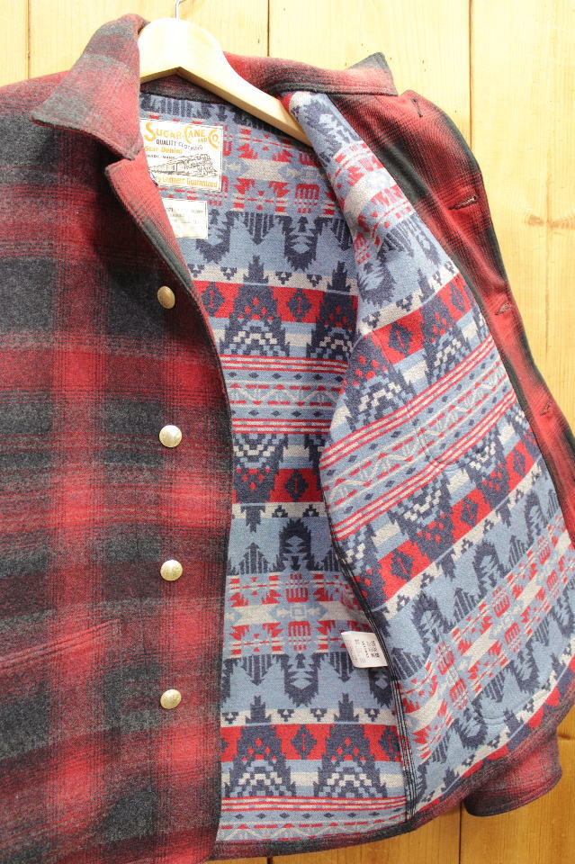 SUGAR CANE シュガーケーン コットンチェック×ウールジャガードワーク