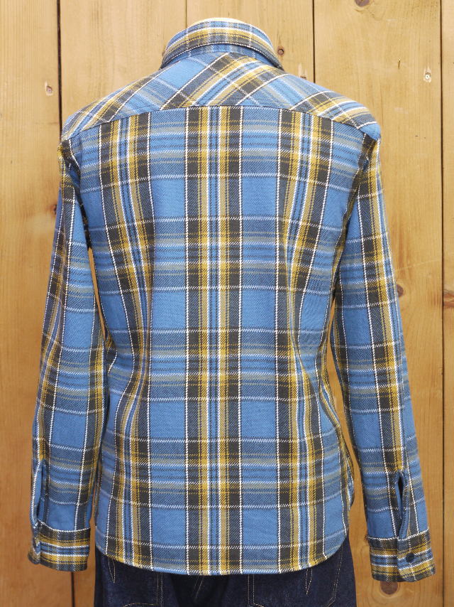 UES（ウエス） ネルシャツ 先染ヘビーネルシャツ ブルー 長袖ワーク