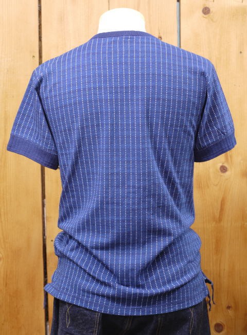 SUGAR CANE シュガーケーン インディゴウォバッシュヘンリーネックT