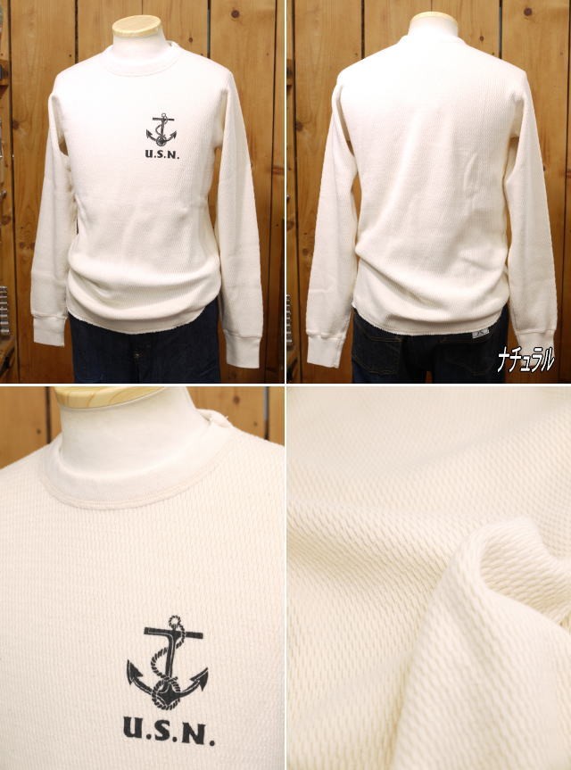 BUZZ RICKSON'S バズリクソンズ U.S.N. サーマルTシャツ グレー