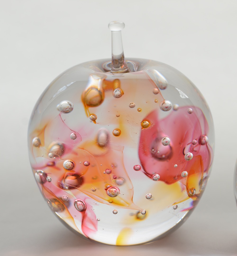 チェコ　CZ GLASS工房　作家もの　りんご チェコ CZ GLASS工房 作家もの りんご チェコ CZ GLASS工房 作家