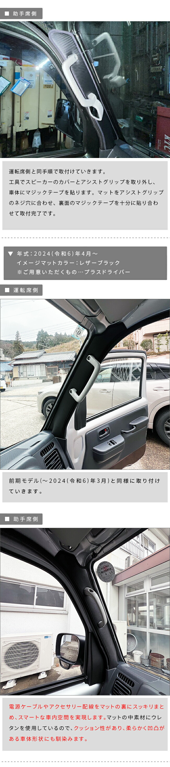 スズキキャリイスーパーキャリイDA16TAピラー用ガードマットセッティングイメージ2