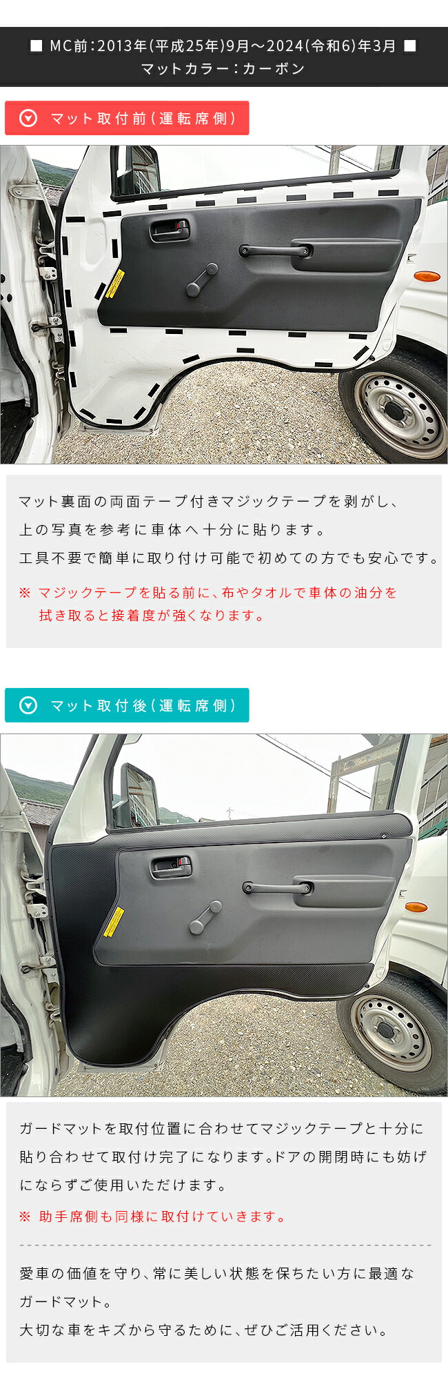 スズキ キャリイ スーパーキャリイ DA16T ガードマット キックガード アッパー付ロングドアトリム用 2枚組 SUZUKI CARRY 専用  アクセサリー パーツ キズ防止 : 5194 : Craft Mart - 通販 - Yahoo!ショッピング