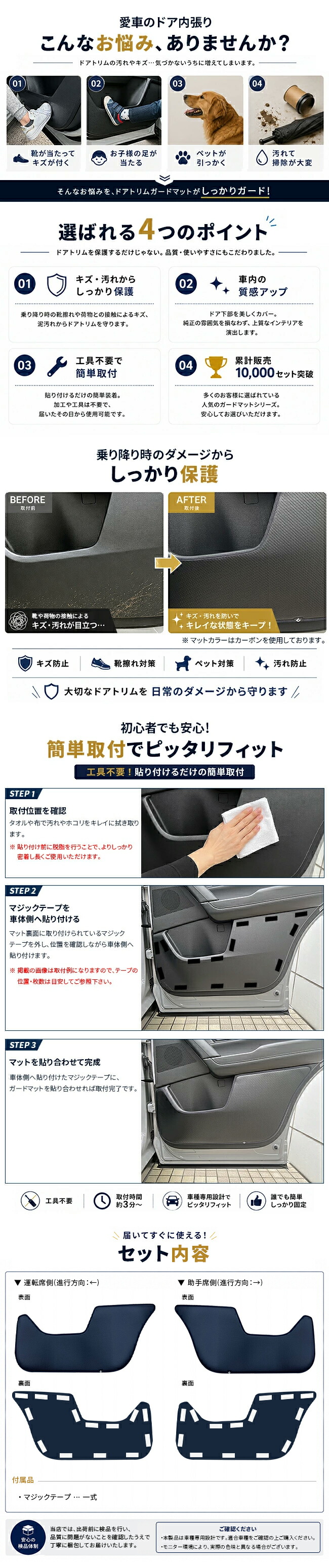 CX-5 KM系 リアドアガードマット 2枚セット ドアトリム保護マット キズ