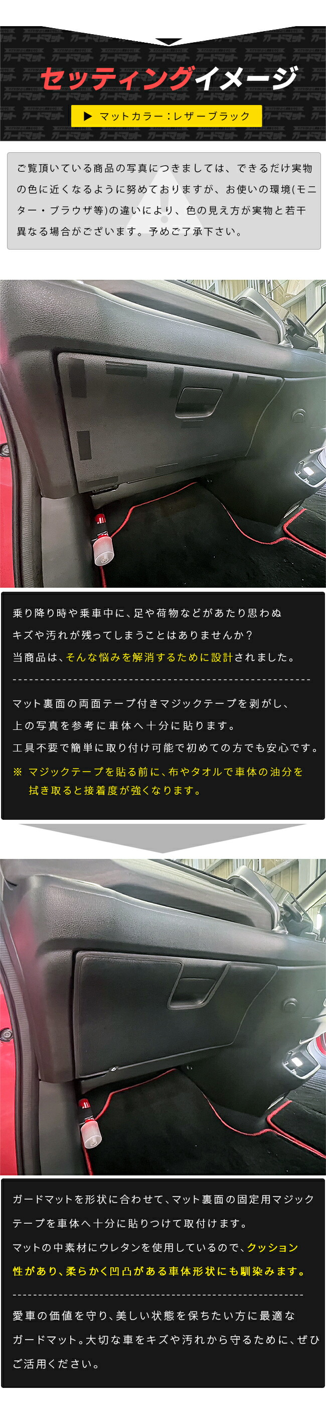 ホンダフリードGB系グローブボックス用ガードマットのセッティングイメージ