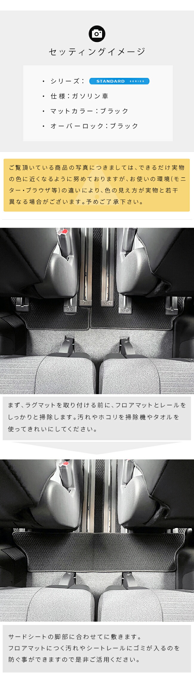 セレナC28専用ラグマットセッティングイメージ