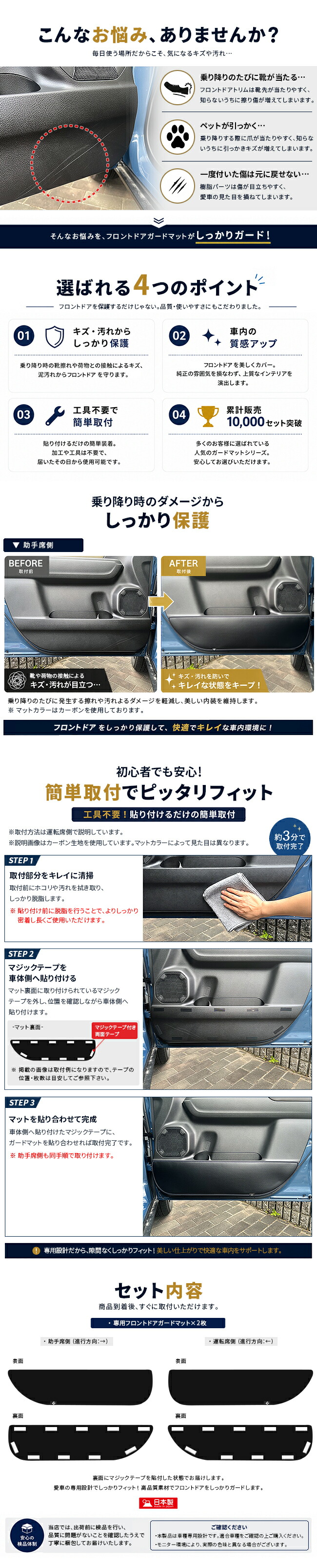 クロスビー スズキ MN71S MN81S フロントドアガードマット 2枚セット