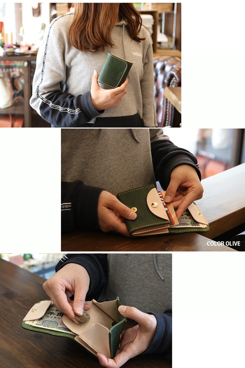 レザークラフト優 栃木レザー ミニ財布 財布 レディース メンズ