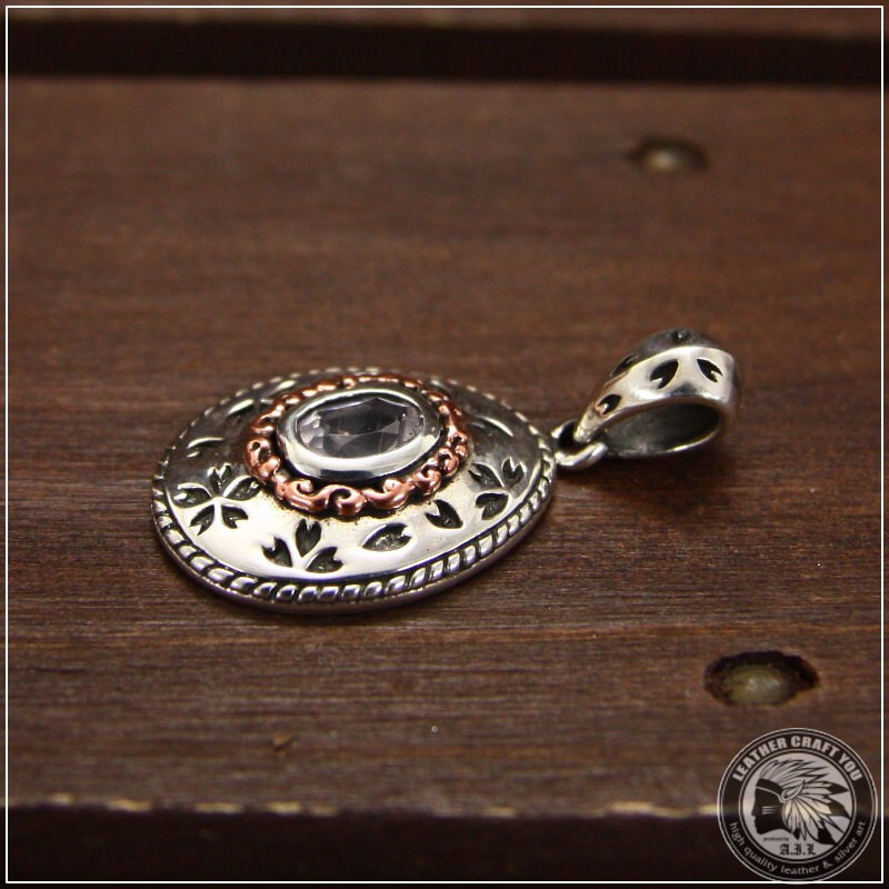 ネックレス ペンダント トップ シルバー925 ローズクォーツ カッパー