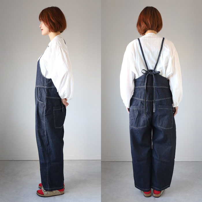 NARU FACTORY(ナル ファクトリー) 8oz ムラデニム ノッポサロペット