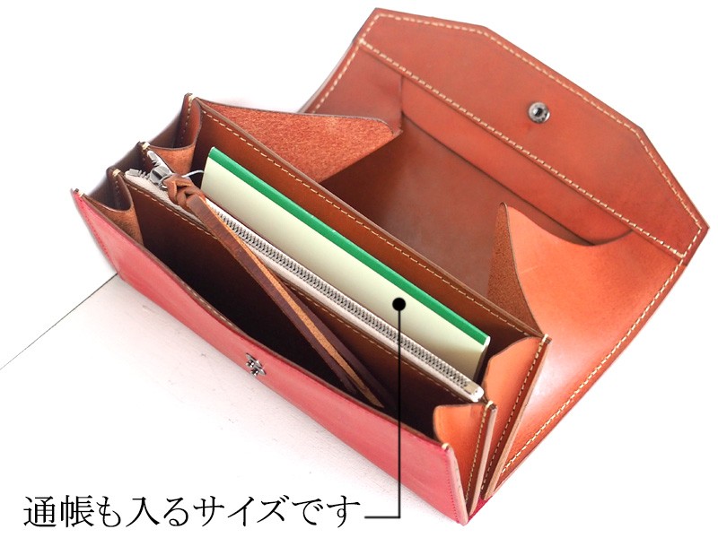 annak（アナック） 栃木レザー ギャルソンロングウォレット レッド/長