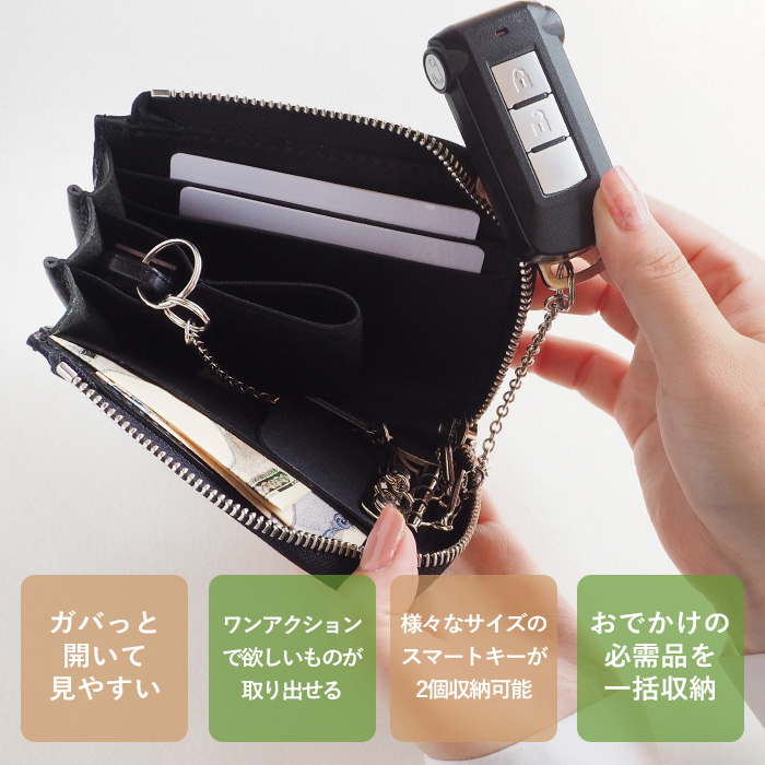 【スマートキー2個・カード類】 ANNAK(アナック) スマートキーケース財布 annak ANNAK スマートキーケース カード入れ付き スマートキー 2