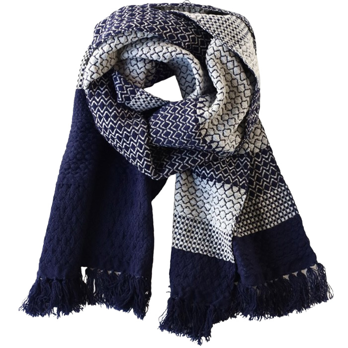 kobooriza 工房織座 ウール マフラー KAWARI リバーシブル ロンバス