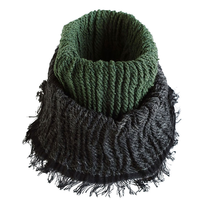 MOORER カシミア リバーシブル ネックウォーマー 美品 kobooriza−工房織座− コットン×ウール リバーシブル ネック