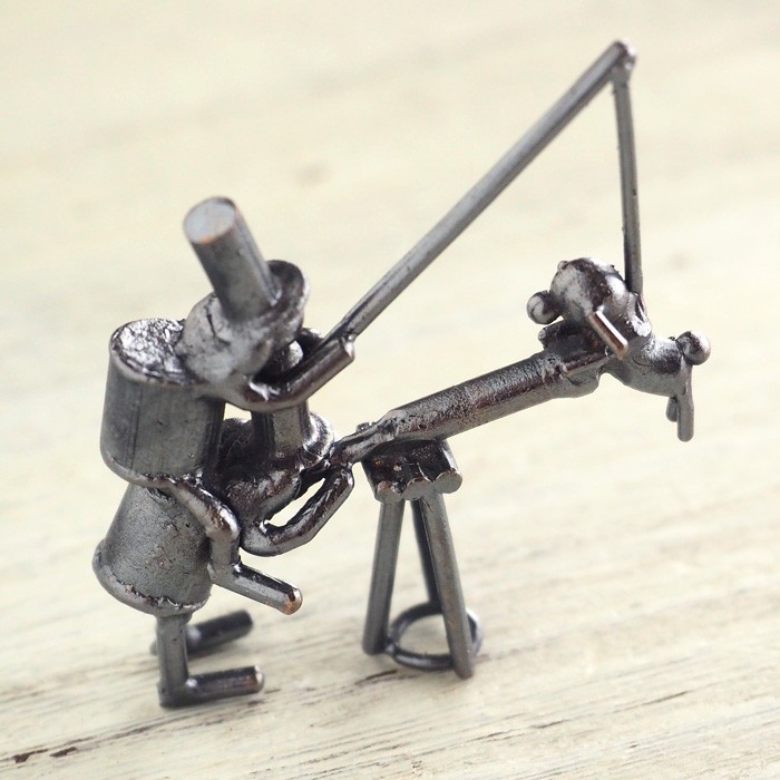 ブロンズ造形作家・コイズミタダシ コビトのオブジェ 「続・天体観測