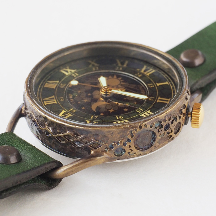 キノ KINO（キノ） 手作り腕時計 チェンジワールド SUN＆MOON グリーン