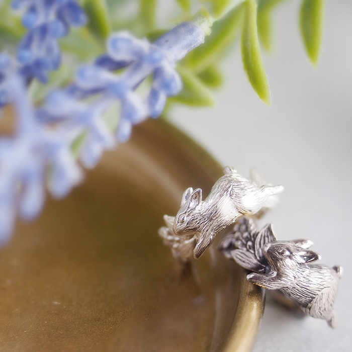 2色】marship（マーシップ） 手作りアクセサリー ウサギとラベンダーの