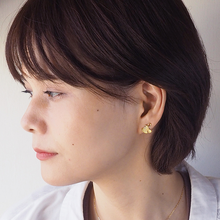 sasakihitomi(ササキヒトミ) いちょうピアス Sサイズ 真鍮 18金