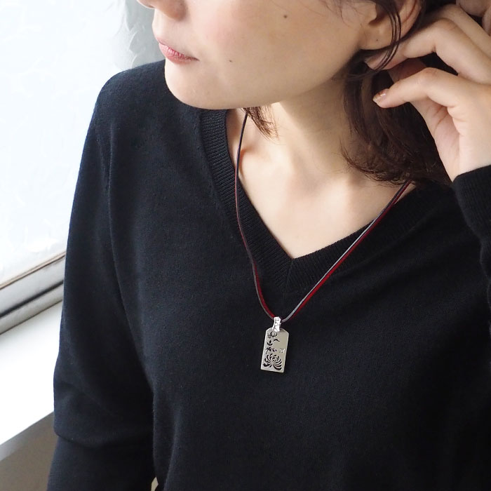 エス 和柄アクセサリー作家 三浦砂織 菊 ネックレス オーバーレイ