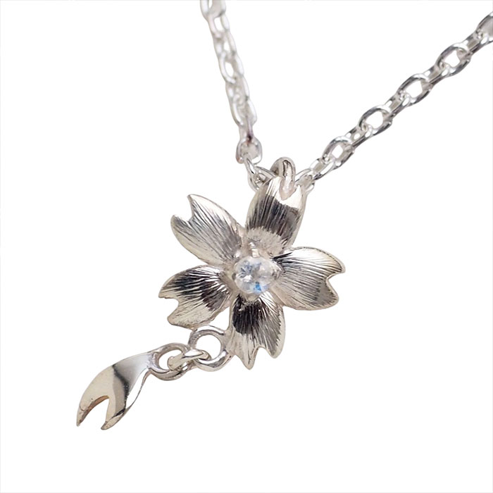 楽天市場】【3種】エス 桜ネックレス シルバー925 石入り 桜1つ