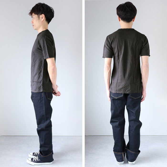 ガーゼ服工房 garage（ガラージ） ダブルガーゼ 　ドクロステッチTシャツ 半袖 メンズ ts-33-ss-t-2.jpg