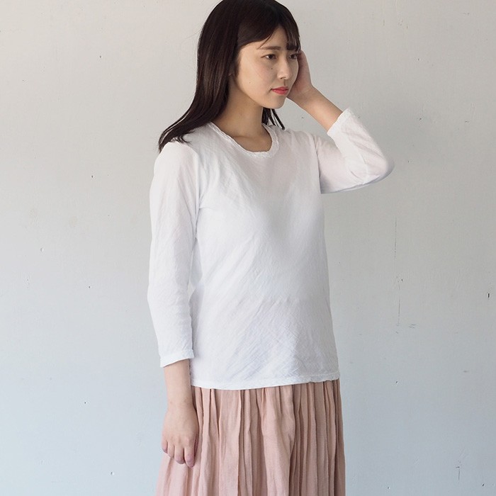 ガーゼ服工房 garage（ガラージ）ダブルガーゼ シンプルTシャツ 長袖 レディース / 32色 メール便 ロンT 肌に優しい コットン100％ 綿 TS-53-LS craftcafe_ts-48-ls