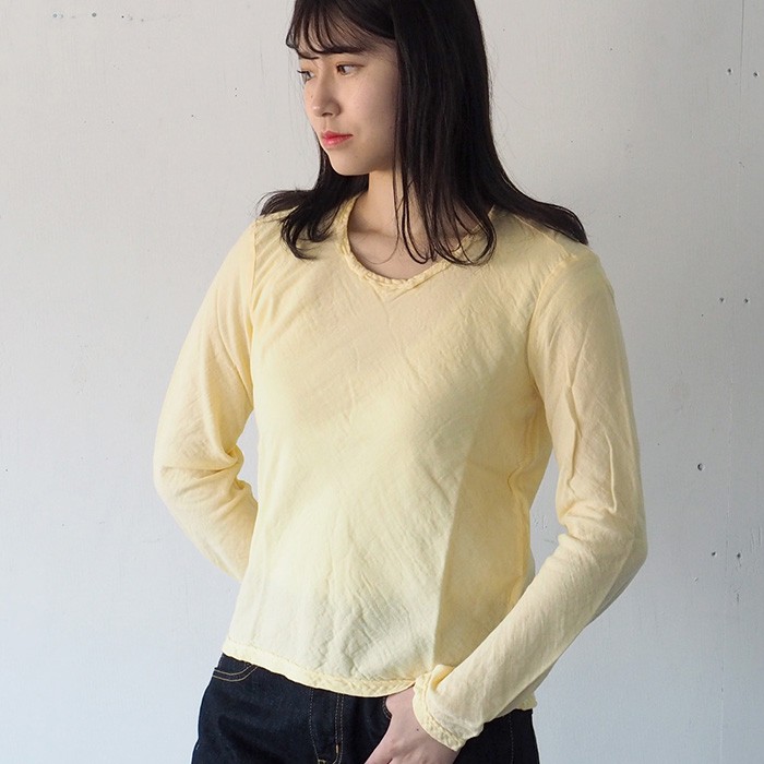 ガーゼ服工房 garage（ガラージ）ダブルガーゼ シンプルTシャツ 長袖 レディース / 32色 メール便 ロンT 肌に優しい コットン100％ 綿 TS-53-LS ガーゼ服工房 garage（ガラージ）ダブルガーゼ シンプルTシャツ