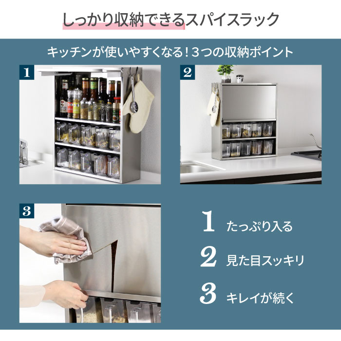 川口工器 ステンレス 調味料ラック ヘアライン風 ポット10個 スパイス