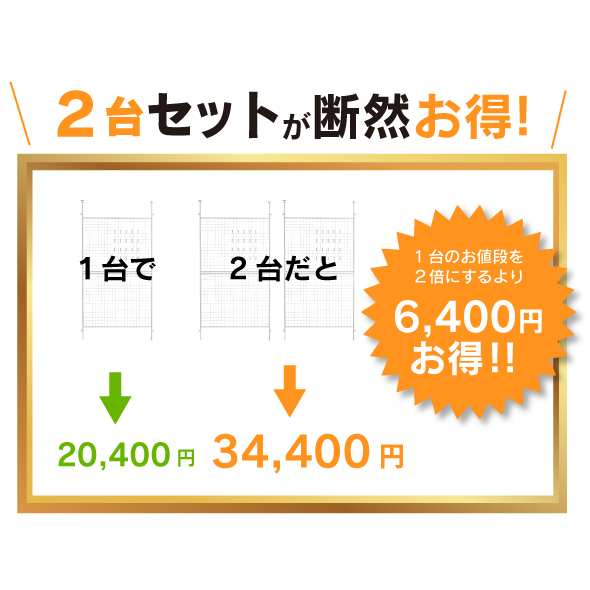川口工器 突っ張り メッシュ パーテーション 幅125 cm2台セット