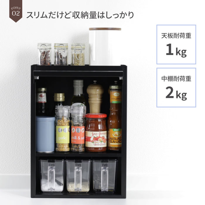 川口工器 スパイスラック 調味料ラック 扉付き おしゃれ スリム ポット