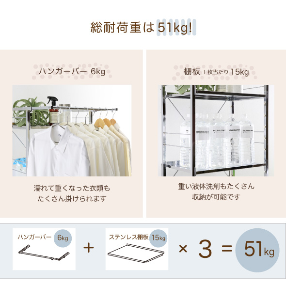 川口工器 ランドリーラック 洗濯機ラック smart 棚3段 頑丈 ステンレス