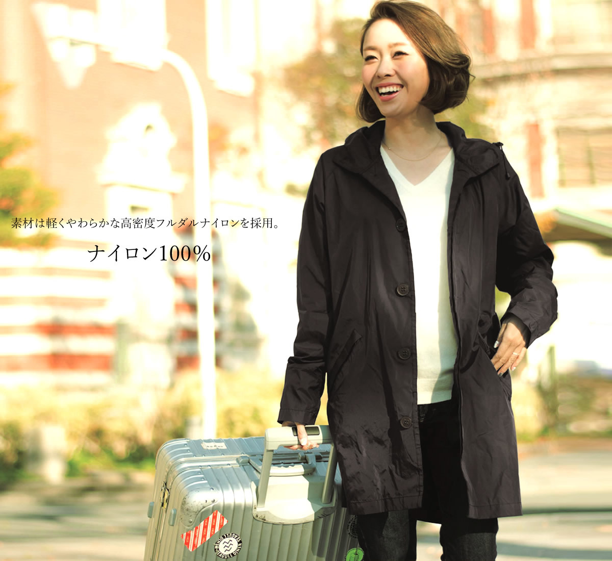 Makku ハーフコート レインコート レディース メンズ インバッグ