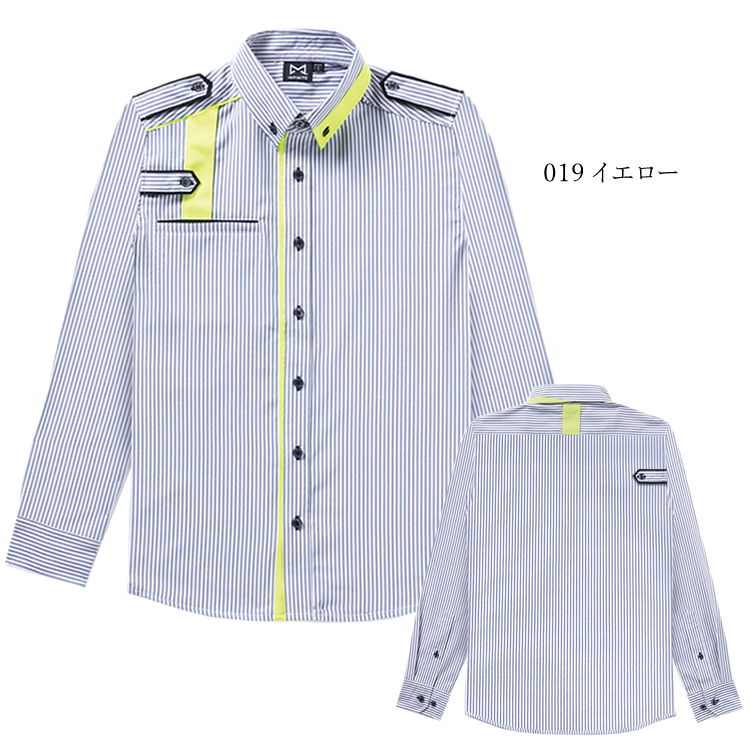 斜めストライプの服 警備服 シャツ Yシャツ 長袖 ストライプ ネオセキュリティ