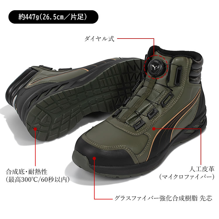 PUMA（プーマ） （取り寄せ）安全靴 ミドルカット ダイヤル RIDER 2.0